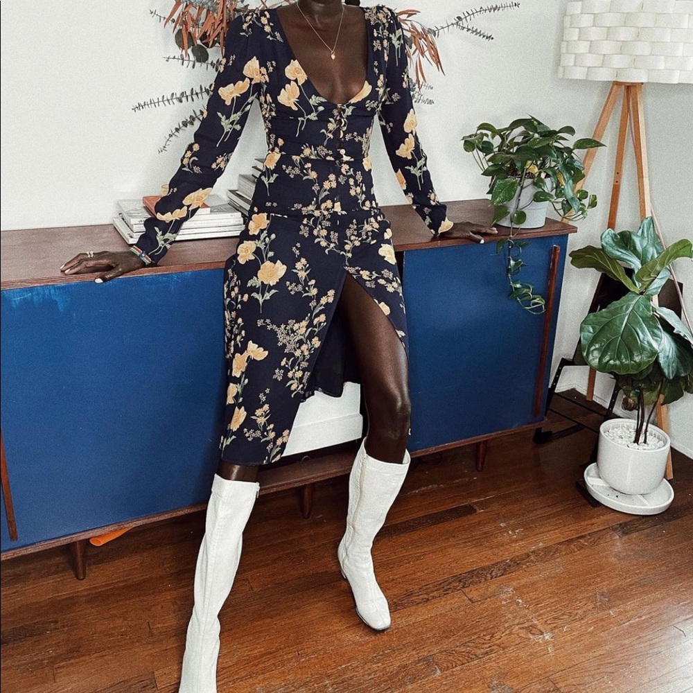 Reformation Navy Floral Dress 🌼
